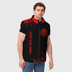 Мужской жилет Three Days Grace - red gradient вертикально, цвет: 3D-черный — фото 2