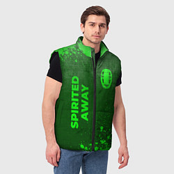 Мужской жилет Spirited Away - green gradient вертикально, цвет: 3D-черный — фото 2
