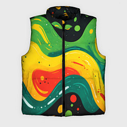 Мужской жилет Желто-зеленая краска текстура, цвет: 3D-черный