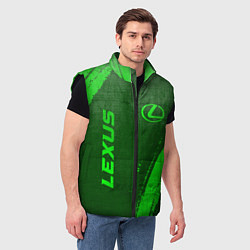 Мужской жилет Lexus - green gradient вертикально, цвет: 3D-черный — фото 2