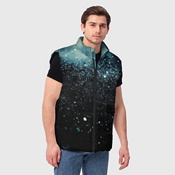 Мужской жилет Черно-синий текстурный фон, цвет: 3D-черный — фото 2