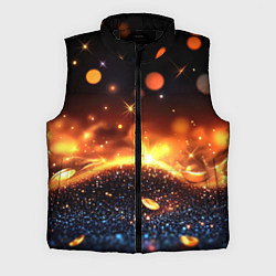 Мужской жилет Оранжевое боке на черном, цвет: 3D-черный