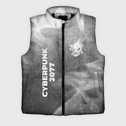 Мужской жилет Cyberpunk 2077 - grey gradient вертикально, цвет: 3D-черный