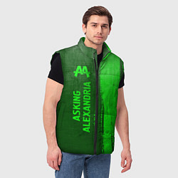 Мужской жилет Asking Alexandria - green gradient по-вертикали, цвет: 3D-черный — фото 2