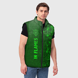 Мужской жилет In Flames - green gradient по-вертикали, цвет: 3D-черный — фото 2