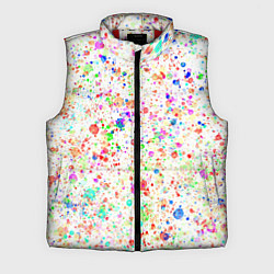 Мужской жилет Белый с разноцветными брызгами, цвет: 3D-красный