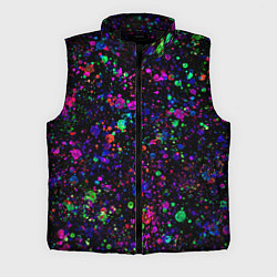 Мужской жилет Чёрный с разноцветными брызгами, цвет: 3D-черный