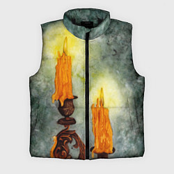 Мужской жилет Две горящие свечи в темноте