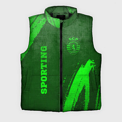 Мужской жилет Sporting - green gradient вертикально, цвет: 3D-черный