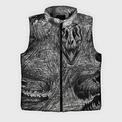 Мужской жилет Черепа динозавров - эскиз, цвет: 3D-черный