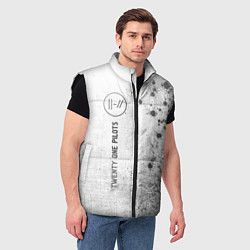 Мужской жилет Twenty One Pilots - white gradient по-вертикали, цвет: 3D-черный — фото 2