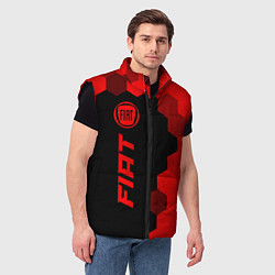 Мужской жилет Fiat - red gradient по-вертикали, цвет: 3D-черный — фото 2