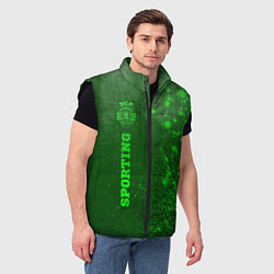 Мужской жилет Sporting - green gradient по-вертикали, цвет: 3D-черный — фото 2