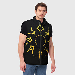 Мужской жилет Этнический паттерн на черном, цвет: 3D-черный — фото 2