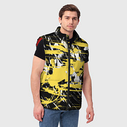 Мужской жилет Желтая краска на черном, цвет: 3D-красный — фото 2