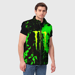 Мужской жилет Monster energy кислотные краски, цвет: 3D-черный — фото 2