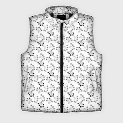 Мужской жилет Черно белый ягодный узор ретро, цвет: 3D-черный