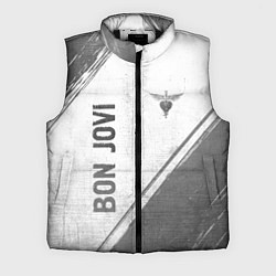 Мужской жилет Bon Jovi - white gradient вертикально, цвет: 3D-черный