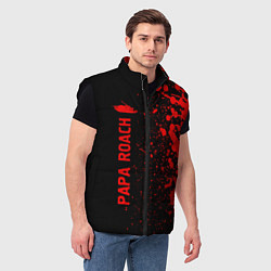 Мужской жилет Papa Roach - red gradient по-вертикали, цвет: 3D-черный — фото 2