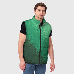 Мужской жилет Градиент текстурный зелёный, цвет: 3D-черный — фото 2