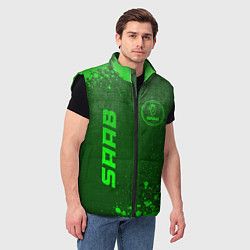 Мужской жилет Saab - green gradient вертикально, цвет: 3D-черный — фото 2