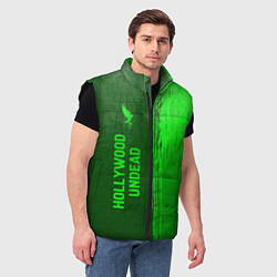 Мужской жилет Hollywood Undead - green gradient по-вертикали, цвет: 3D-черный — фото 2