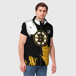 Мужской жилет Бостон Брюинз - разлитая краска, цвет: 3D-черный — фото 2