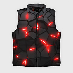 Мужской жилет Красная неоновая броня, цвет: 3D-черный