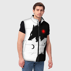 Мужской жилет Инь янь волки, цвет: 3D-черный — фото 2
