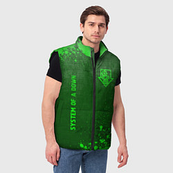 Мужской жилет System of a Down - green gradient вертикально, цвет: 3D-черный — фото 2