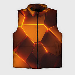 Мужской жилет Оранжевые объемные пластины, цвет: 3D-черный
