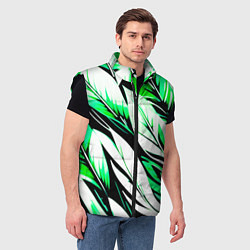 Мужской жилет Крупные листья абстракция, цвет: 3D-черный — фото 2