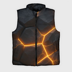 Мужской жилет Черные плиты с оранжевой молнией, цвет: 3D-черный