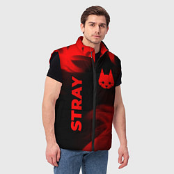 Мужской жилет Stray - red gradient вертикально, цвет: 3D-черный — фото 2