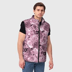 Мужской жилет Розовые лабубы паттерн, цвет: 3D-черный — фото 2