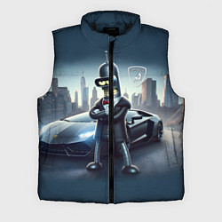 Мужской жилет Крутой Бендер рядом с Ламборджини, цвет: 3D-черный