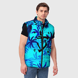 Мужской жилет Doom неоновые тропики, цвет: 3D-черный — фото 2