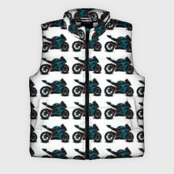 Мужской жилет Motorbike blue, цвет: 3D-черный