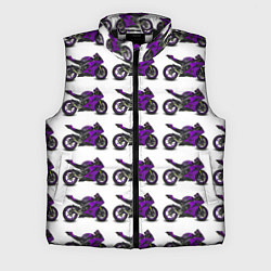 Мужской жилет Motorcycle purple, цвет: 3D-черный