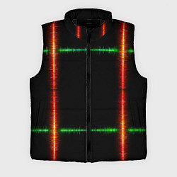 Мужской жилет Color green orange lines, цвет: 3D-черный
