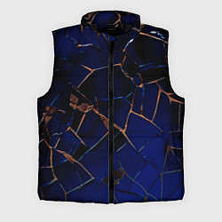 Мужской жилет Тёмный синий абстракция битые плиты, цвет: 3D-черный