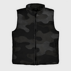 Мужской жилет Черно-серая текстура камуфляжа, цвет: 3D-черный