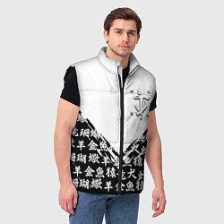 Мужской жилет Doom японские символы, цвет: 3D-черный — фото 2