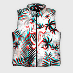 Мужской жилет Doom тропики глитч, цвет: 3D-черный