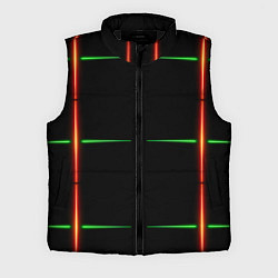 Мужской жилет Color black green orange stripes, цвет: 3D-черный