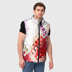 Мужской жилет Красный узор на белом, цвет: 3D-черный — фото 2