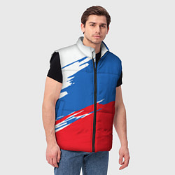 Мужской жилет Белый Синий Красный, цвет: 3D-черный — фото 2