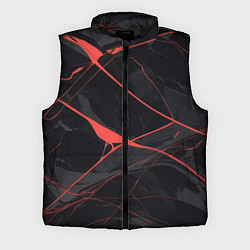 Мужской жилет Текстура мрамора с красными полосками, цвет: 3D-черный