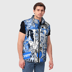 Мужской жилет Monster energy sticker blue, цвет: 3D-черный — фото 2