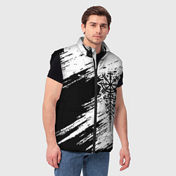 Мужской жилет Тату компас рун вегвизир - проводник удачи, цвет: 3D-черный — фото 2
